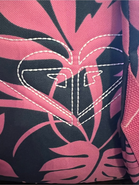 Roxy Pink and Dark Gray Palm Tree Patterned Backpack main image 6